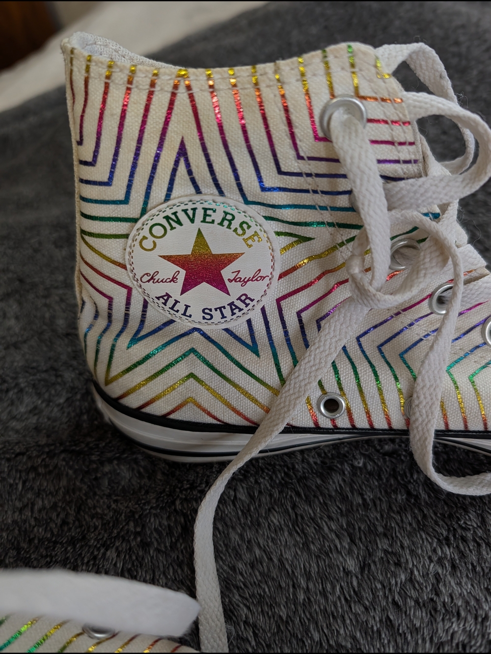 Converse Chuck Taylor All Star White Rainbow Glitter Sneakers